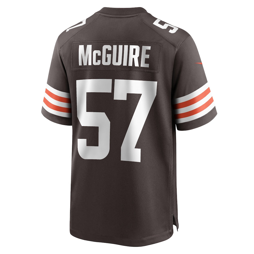 Tlead C.Browns #57 Isaiah McGuire Brown Team Game Jersey