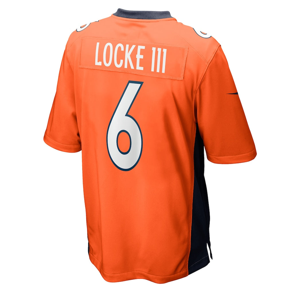 Tlead D.Broncos #6 P.J. Locke Orange Game Player Jersey