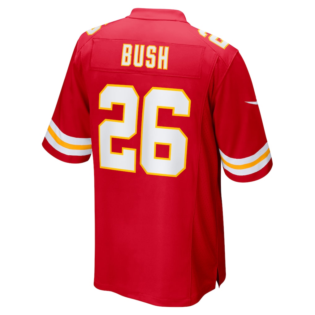 Tlead KC.Chiefs #26 Deon Bush Red Game Player Jersey