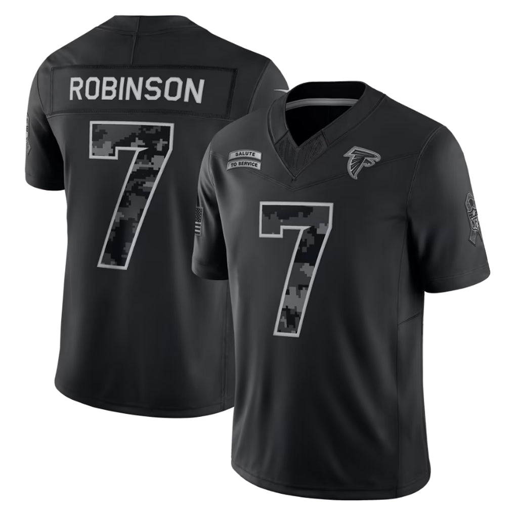 Tlead A.Falcons #7 Bijan Robinson Player Black Limited 2026 Salute to Service Home Game Stitched Jerseys