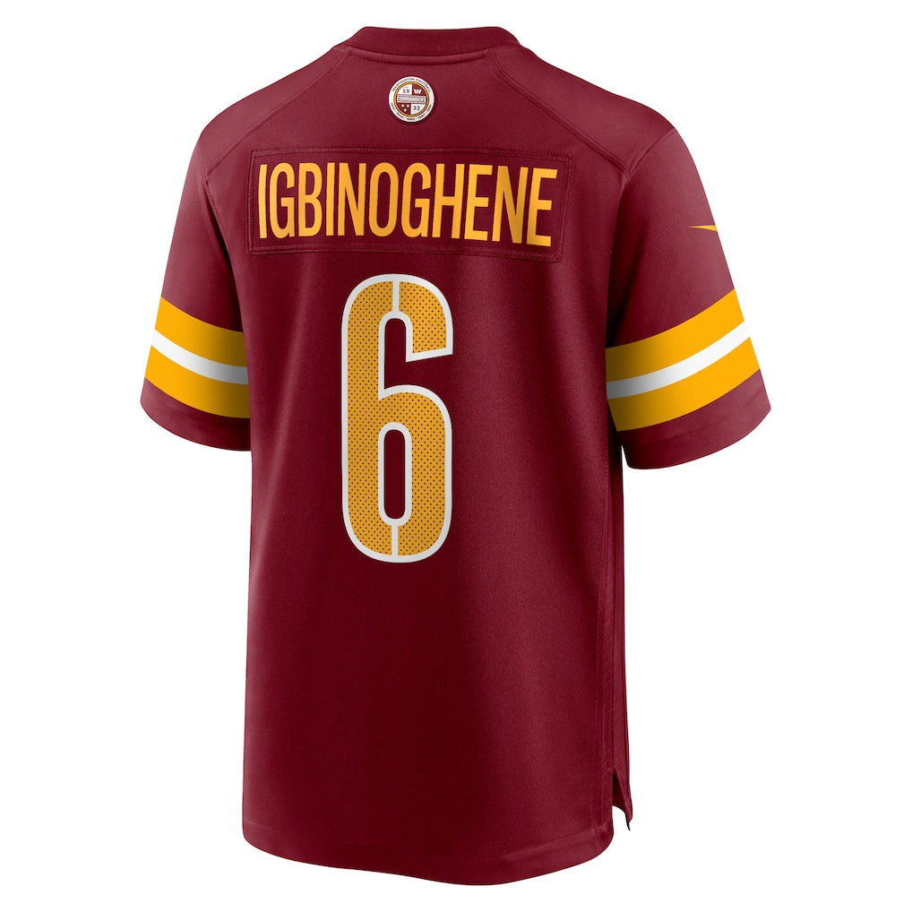 Tlead W.Commanders #6 Noah Igbinoghene Burgundy Team Game Jersey