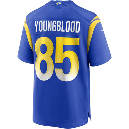Tlead LA.Rams #85 Jack Youngblood Royal Game Retired Player Jersey
