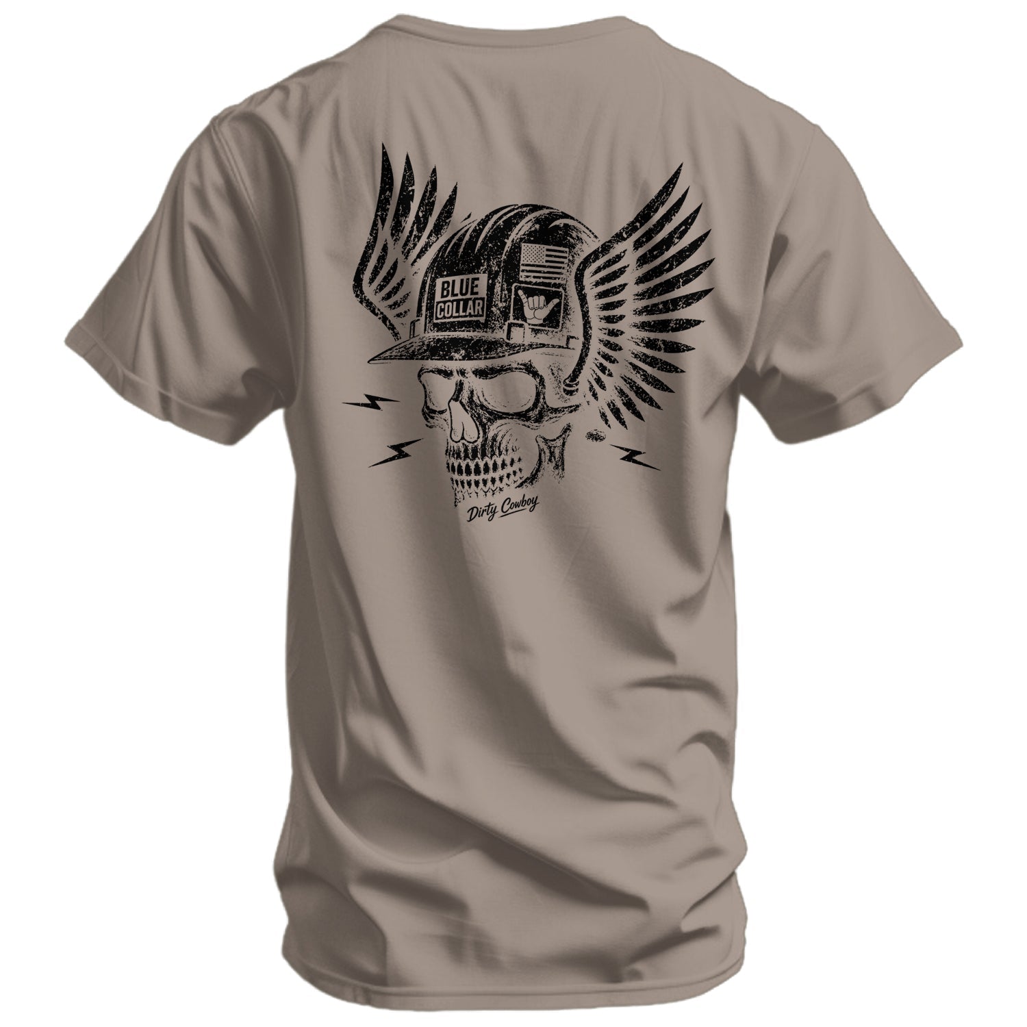 CustomNameinc cheap jerseys Ordering Blue Collar Skull Men's T-Shirt