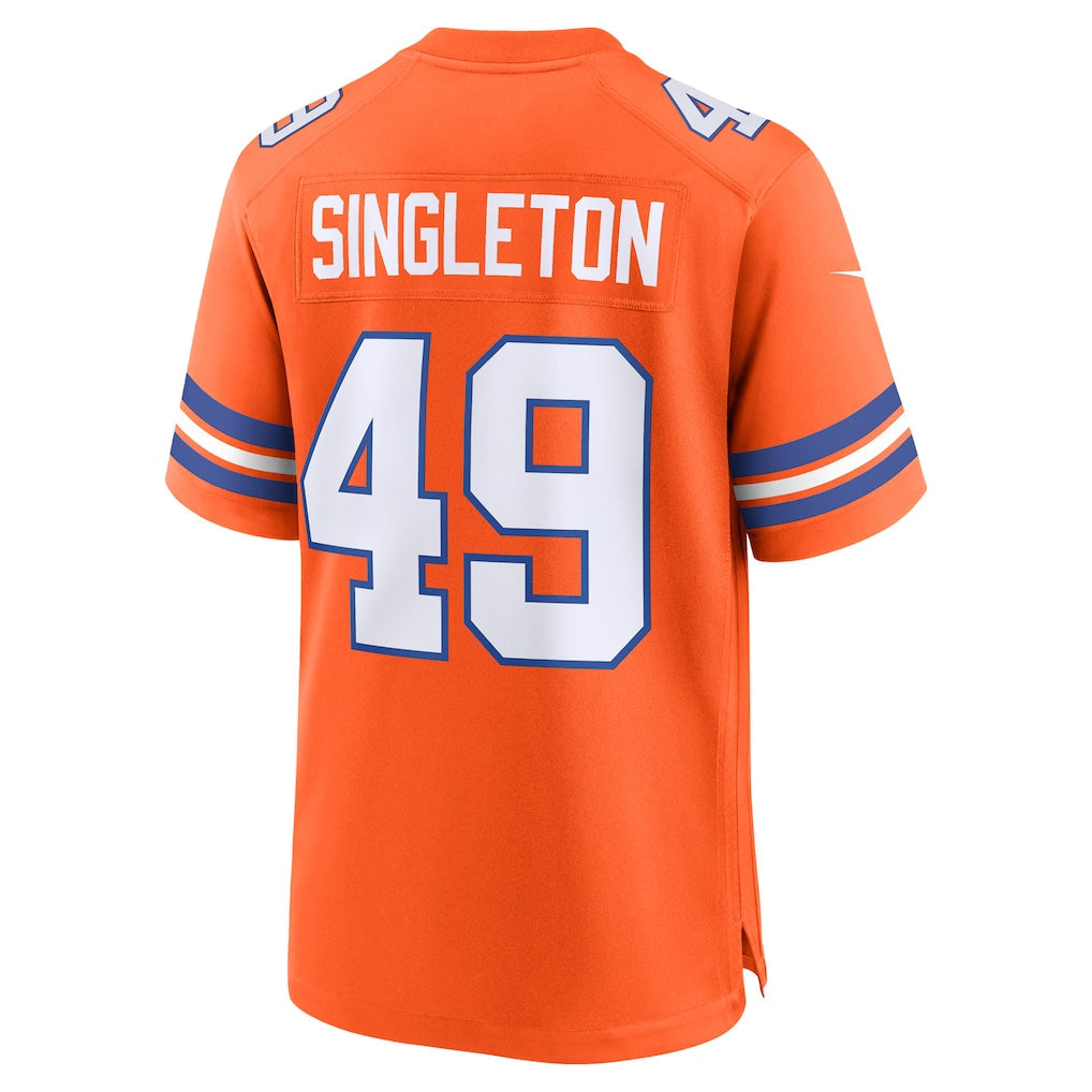 Tlead D.Broncos #49 Alex Singleton Orange Alternate Game Jersey