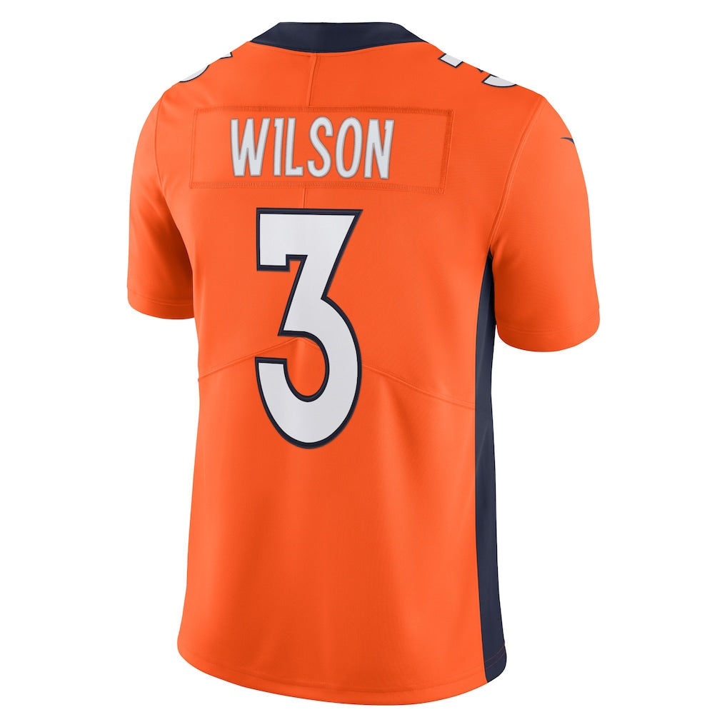 Tlead D.Broncos #3 Russell Wilson Orange Team Vapor Limited Jersey