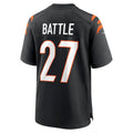 Tlead C.Bengals #27 Jordan Battle Black Team Game Jersey