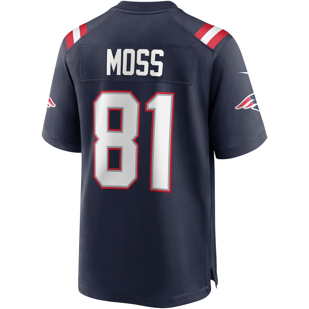 Tlead NE.Patriots #81 Randy Moss Navy Game Retired Player Jersey