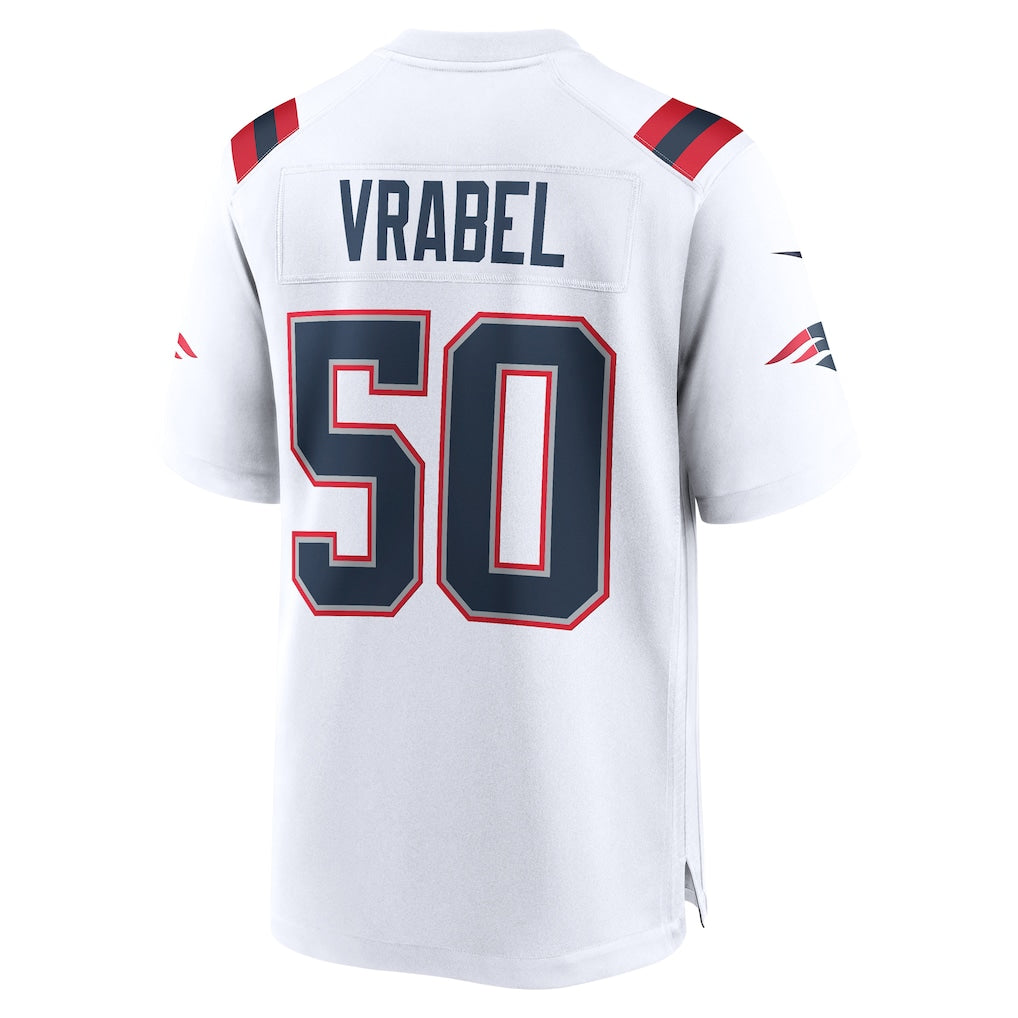 Tlead NE.Patriots #50 Mike Vrabel White Game Retired Player Jersey