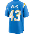 Tlead LA.Chargers #43 Michael Davis Powder Blue Game Jersey
