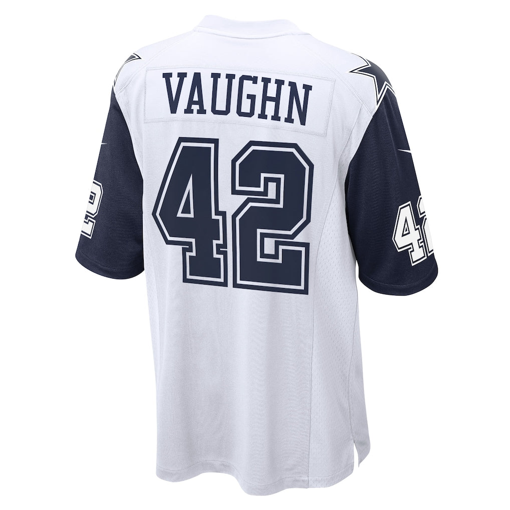 Tlead D.Cowboys #42 Deuce Vaughn White Game Jersey