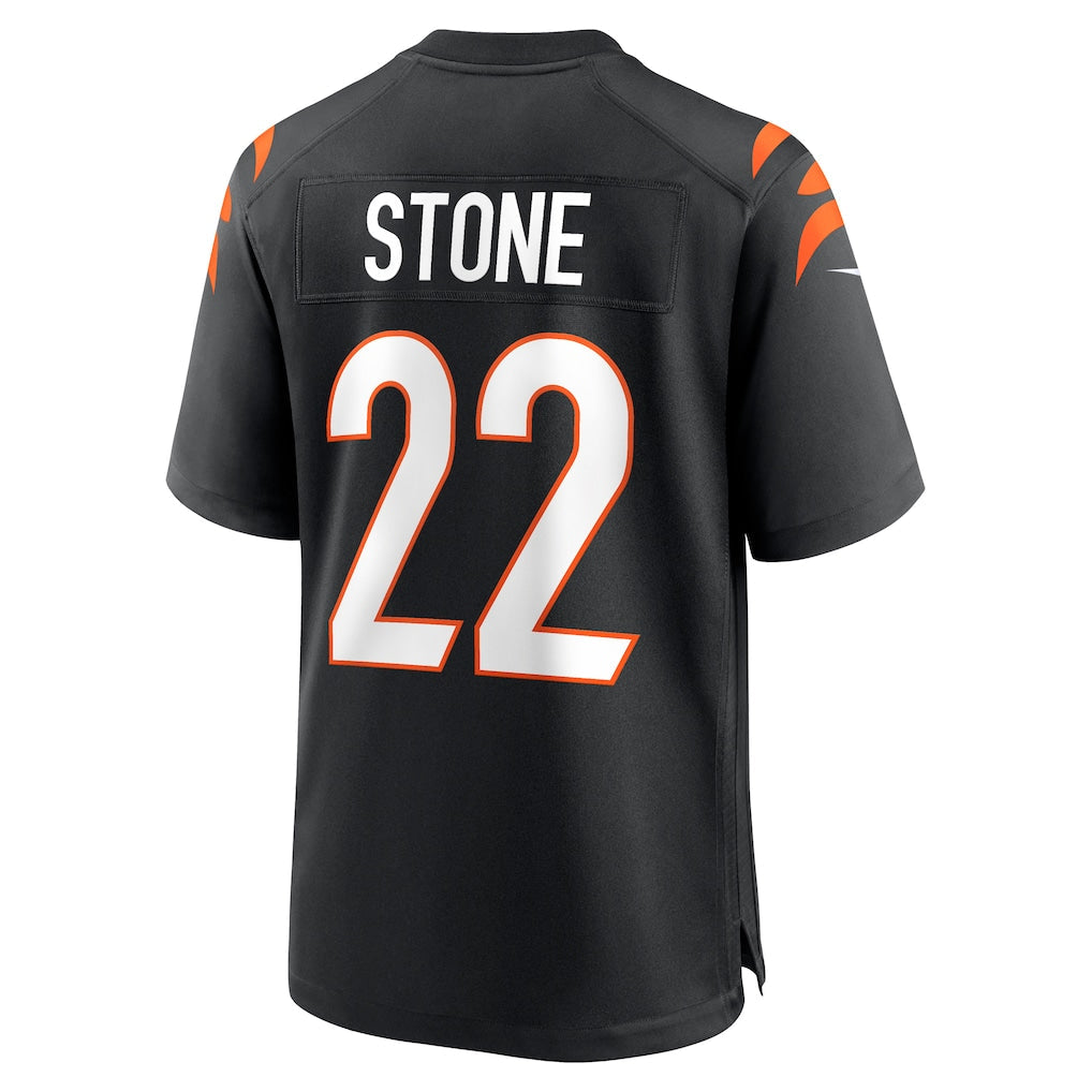 Tlead C.Bengals #22 Geno Stone Black Game Jersey