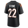 Tlead C.Bengals #22 Geno Stone Black Game Jersey