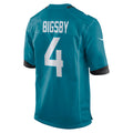 Tlead J.Jaguars #4 Tank Bigsby Teal Game Jersey
