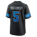Tlead D.Lions #5 David Montgomery Black 2nd Alternate Game Jersey