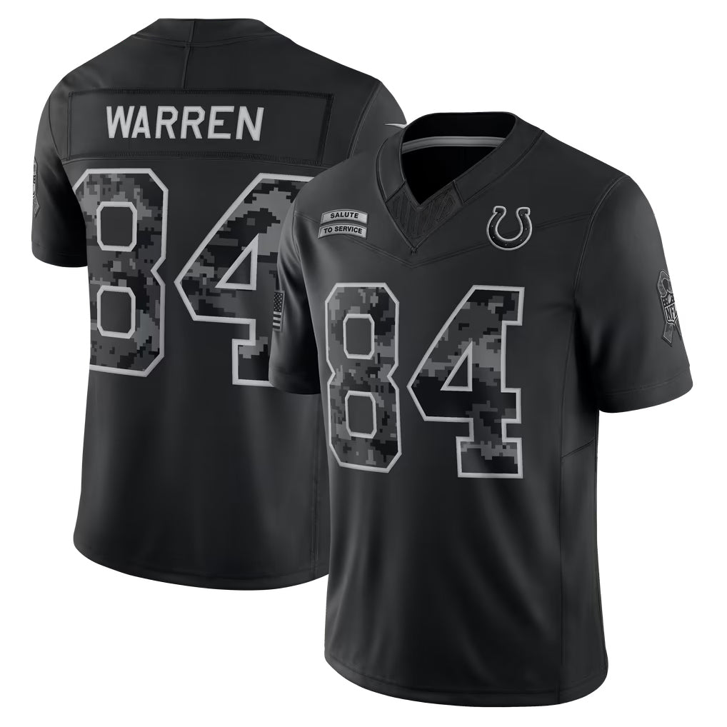 Tlead IN.Colts #84 Tyler Warren Player Black Limited 2026 Salute to Service Home Game Stitched Jerseys