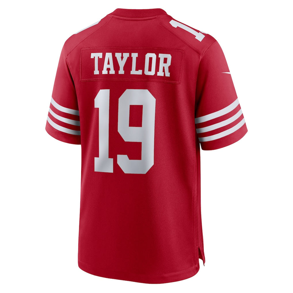 Tlead SF.49ers #19 Trent Taylor Scarlet Team Game Jersey