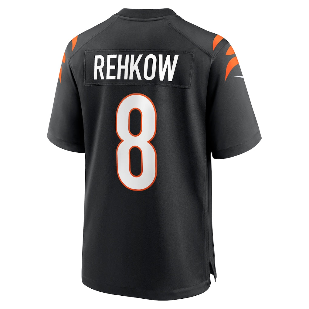 Tlead C.Bengals #8 Ryan Rehkow Black Game Jersey
