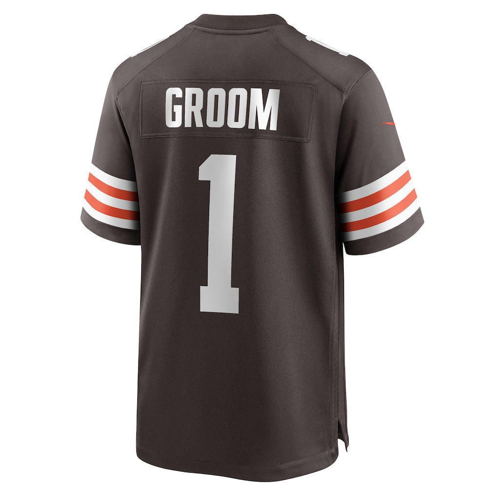 Tlead C.Browns #1 Groom Brown Game Jersey