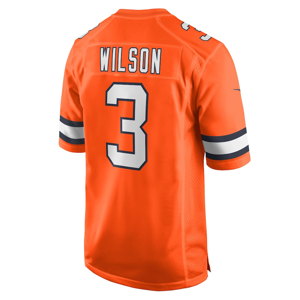 Tlead D.Broncos #3 Russell Wilson Orange Alternate Game Jersey