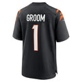 Tlead C.Bengals #1 Groom Black Game Jersey