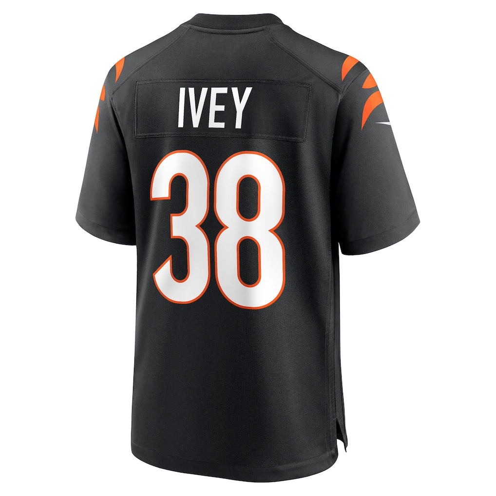 Tlead C.Bengals #38 DJ Ivey Black Team Game Jersey