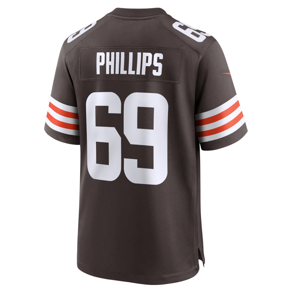 Tlead C.Browns #69 Tyre Phillips Brown Team Game Jersey