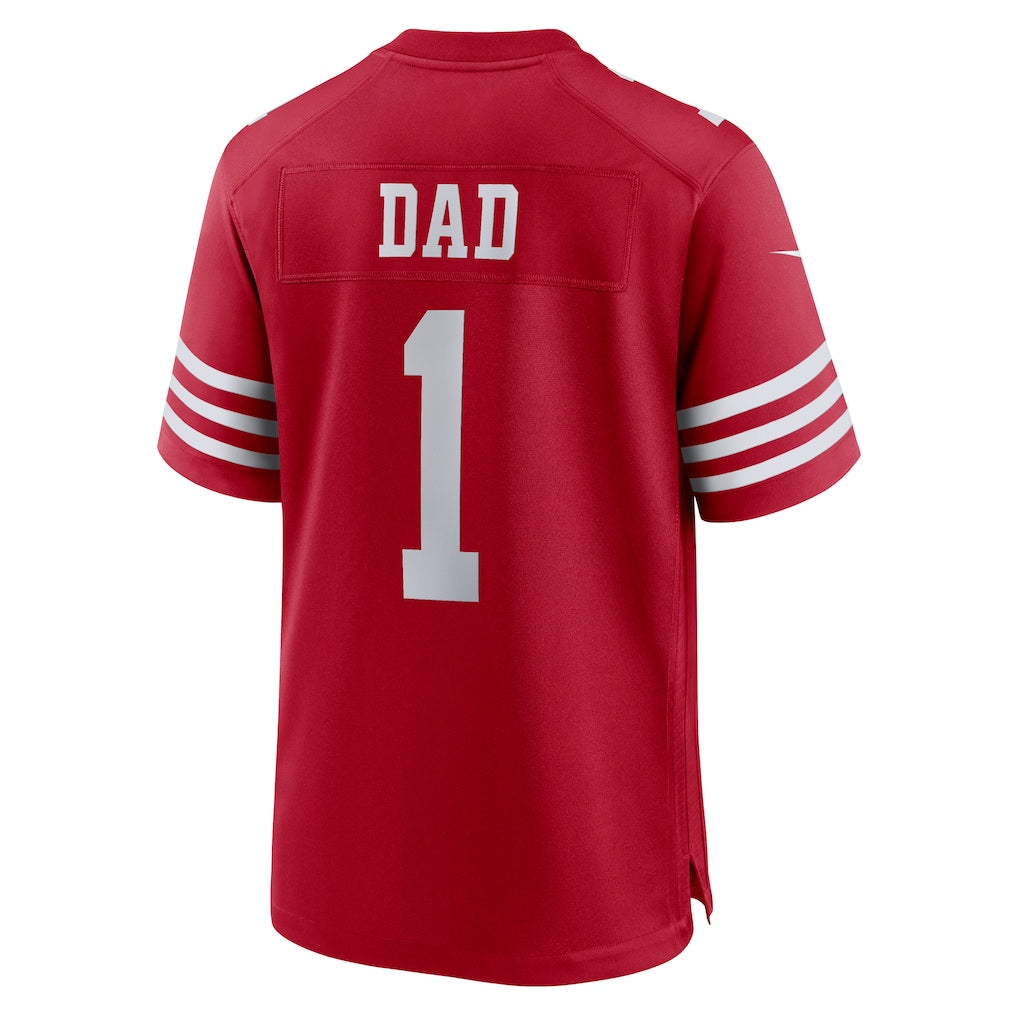 Tlead SF.49ers #1 Dad Scarlet Game Jersey