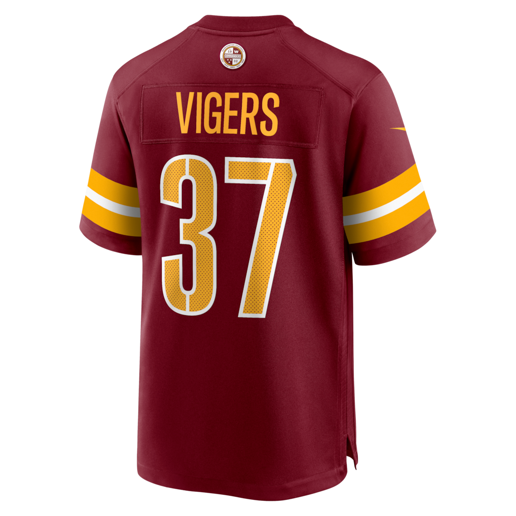 Tlead W.Commanders #37 Car'lin Vigers Burgundy Team Game Jersey