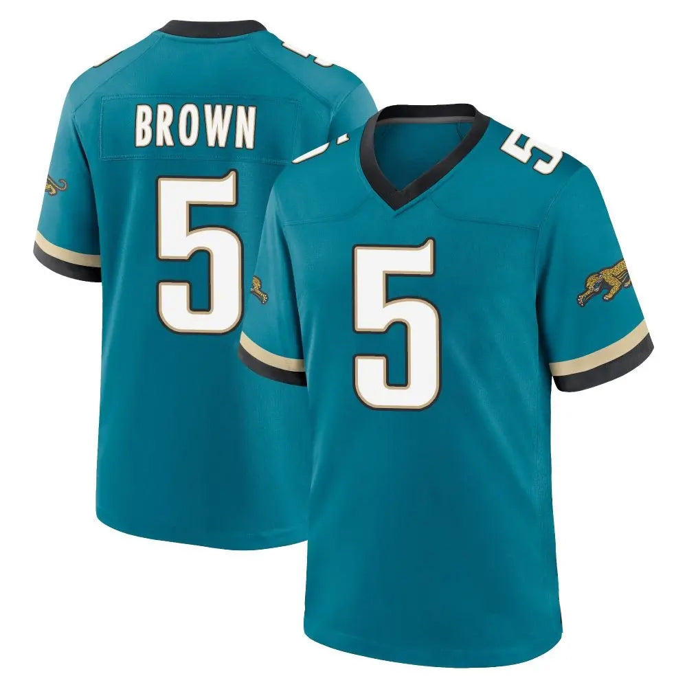 Tlead J.Jaguars #5 Dyami Brown Teal Team Game Jersey