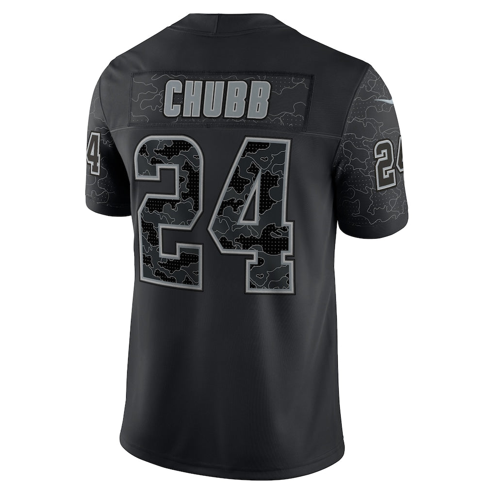 Tlead C.Browns #24 Nick Chubb Black RFLCTV Limited Jersey