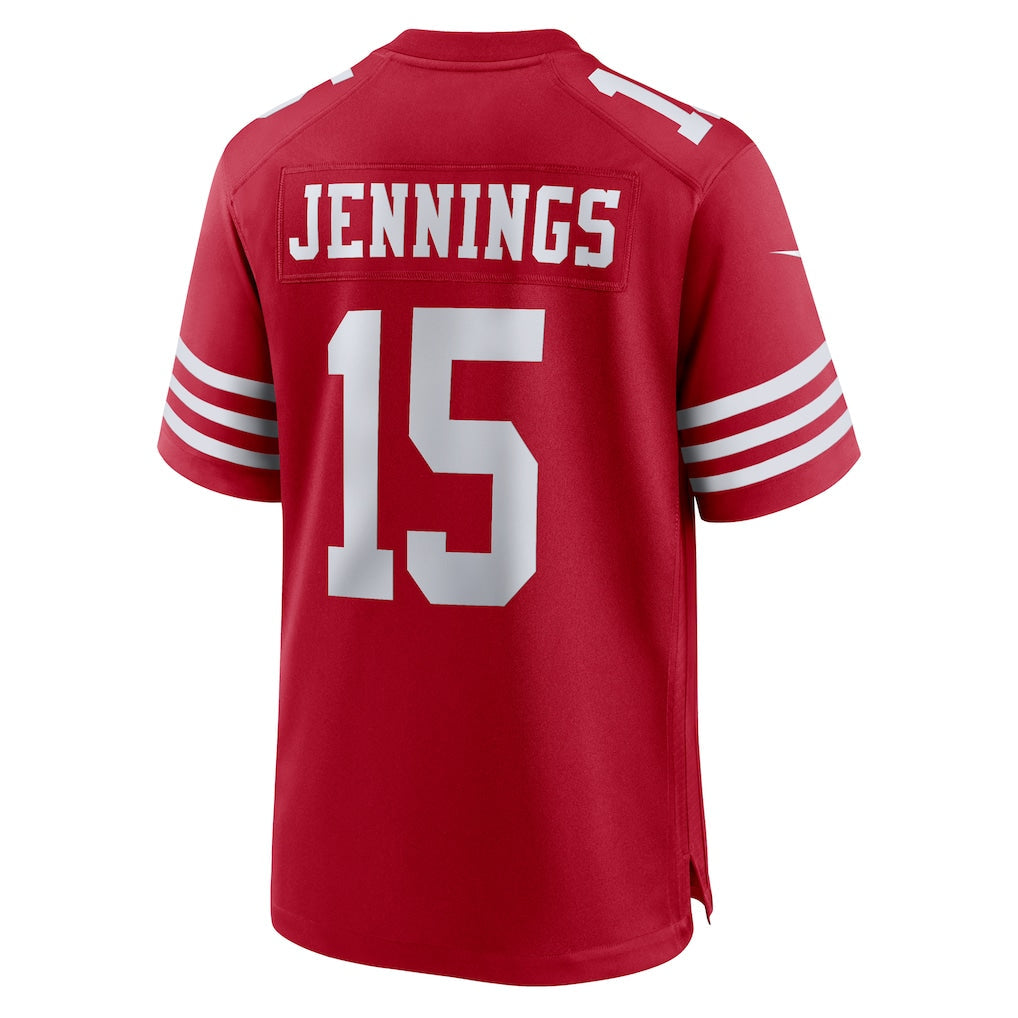 Tlead SF.49ers #15 Jauan Jennings Scarlet Game Jersey