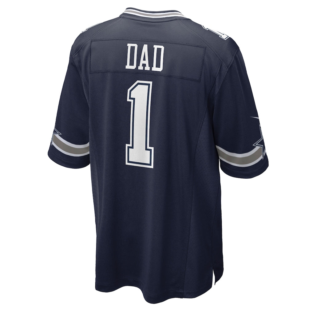 Tlead D.Cowboys #1 Dad Navy Game Jersey