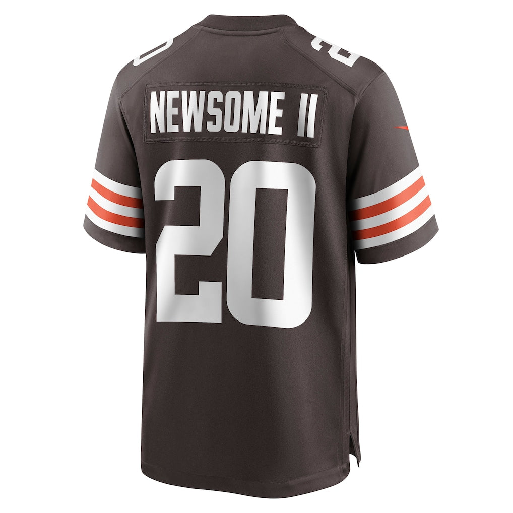 Tlead C.Browns #20 Greg Newsome II Brown Game Jersey