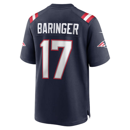 Tlead NE.Patriots #17 Bryce Baringer Navy Team Game Jersey