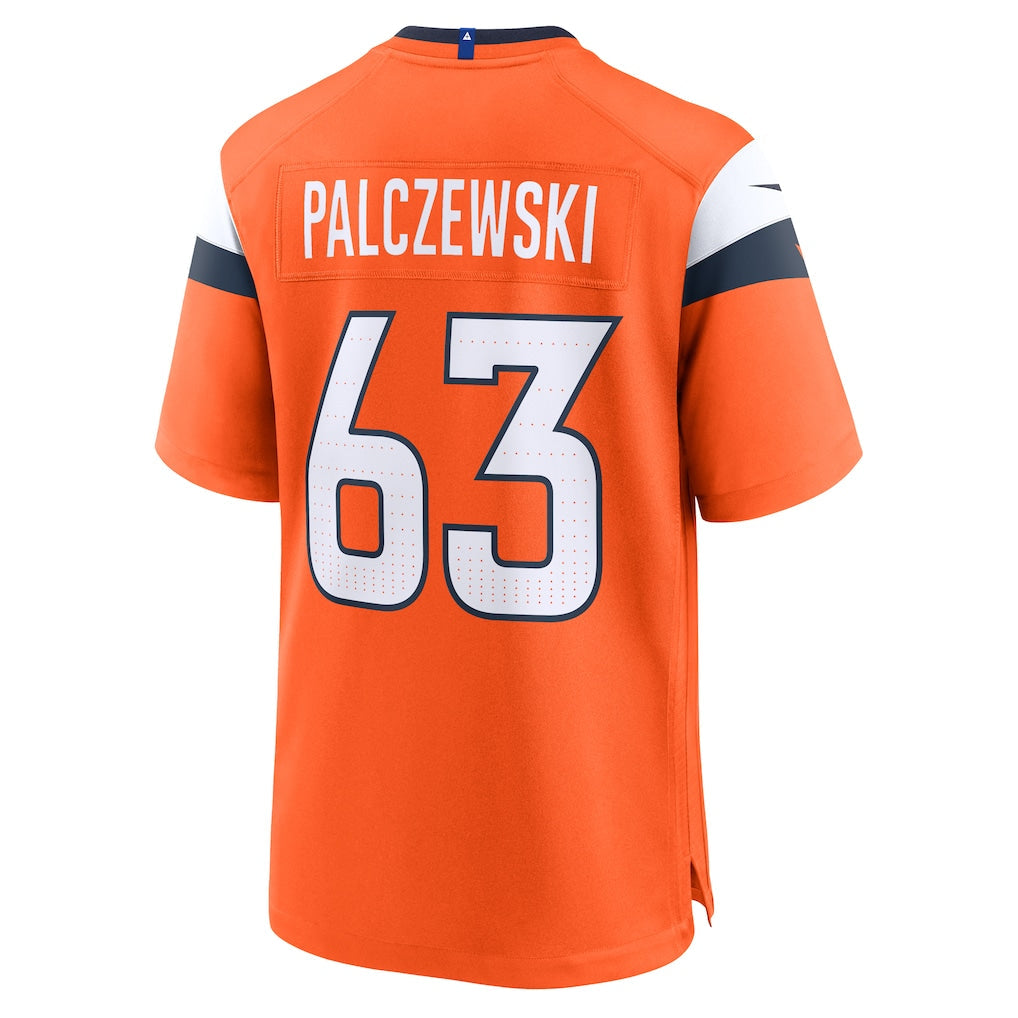 Tlead D.Broncos #63 Alex Palczewski Orange Team Game Jersey