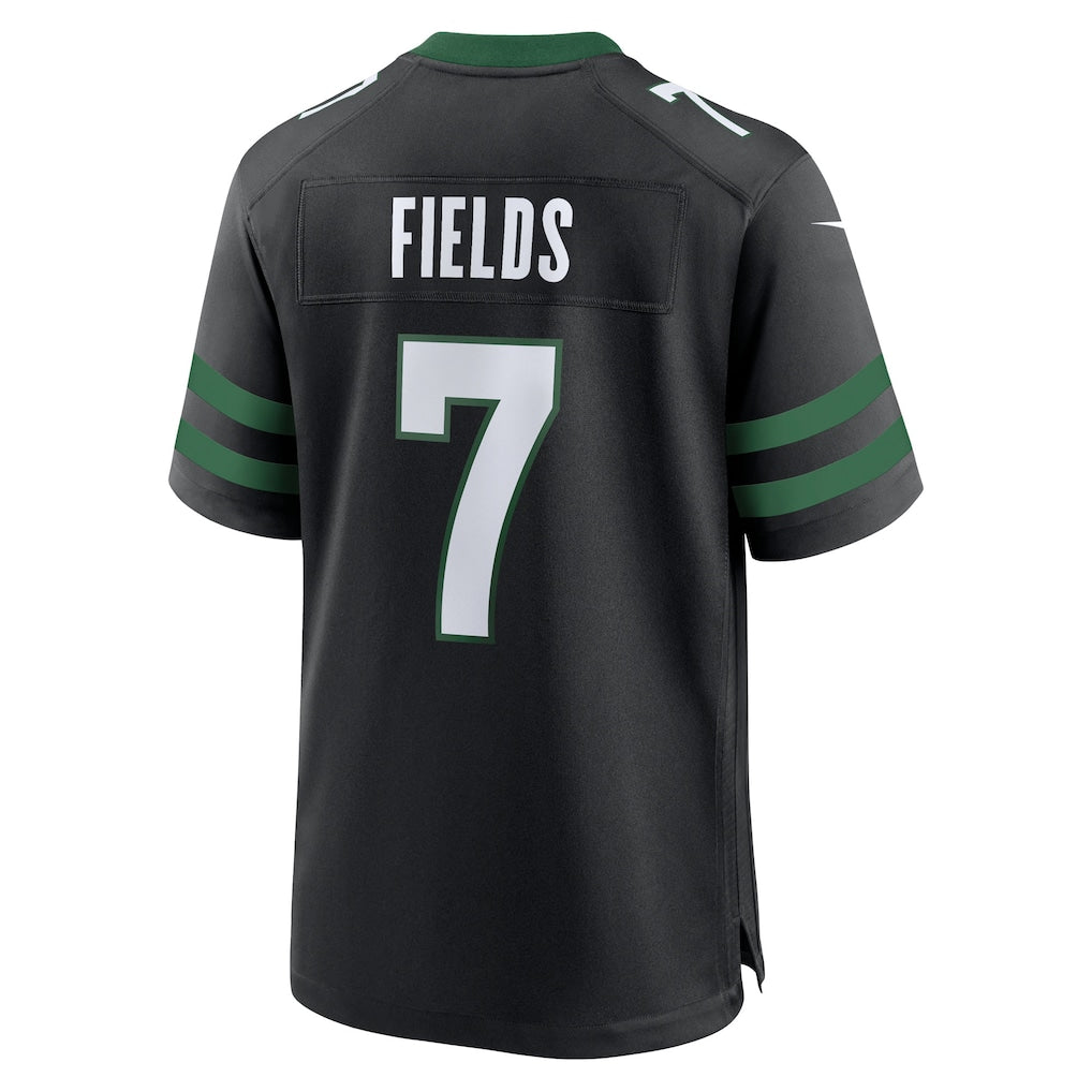 Tlead NY.Jets #7 Justin Fields Stealth Black Game Jersey
