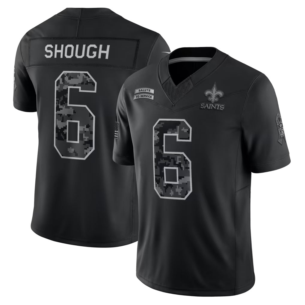 Tlead NO.Saints #6 Tyler Shough Player Black Limited 2026 Salute to Service Home Game Stitched Jerseys