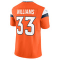 Tlead D.Broncos #33 Javonte Williams Orange Mile High Collection Vapor F.U.S.E. Limited Jersey