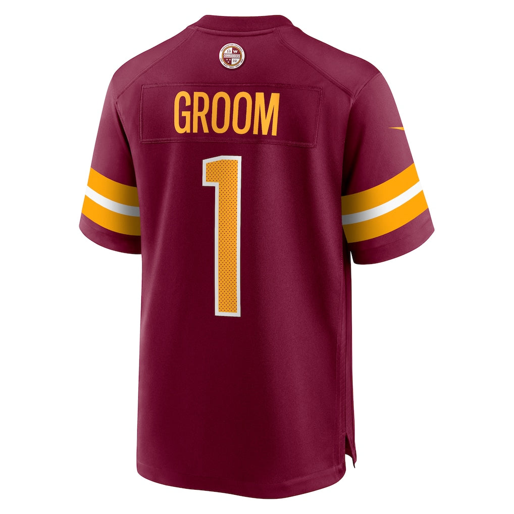 Tlead W.Commanders #1 Groom Burgundy Game Jersey