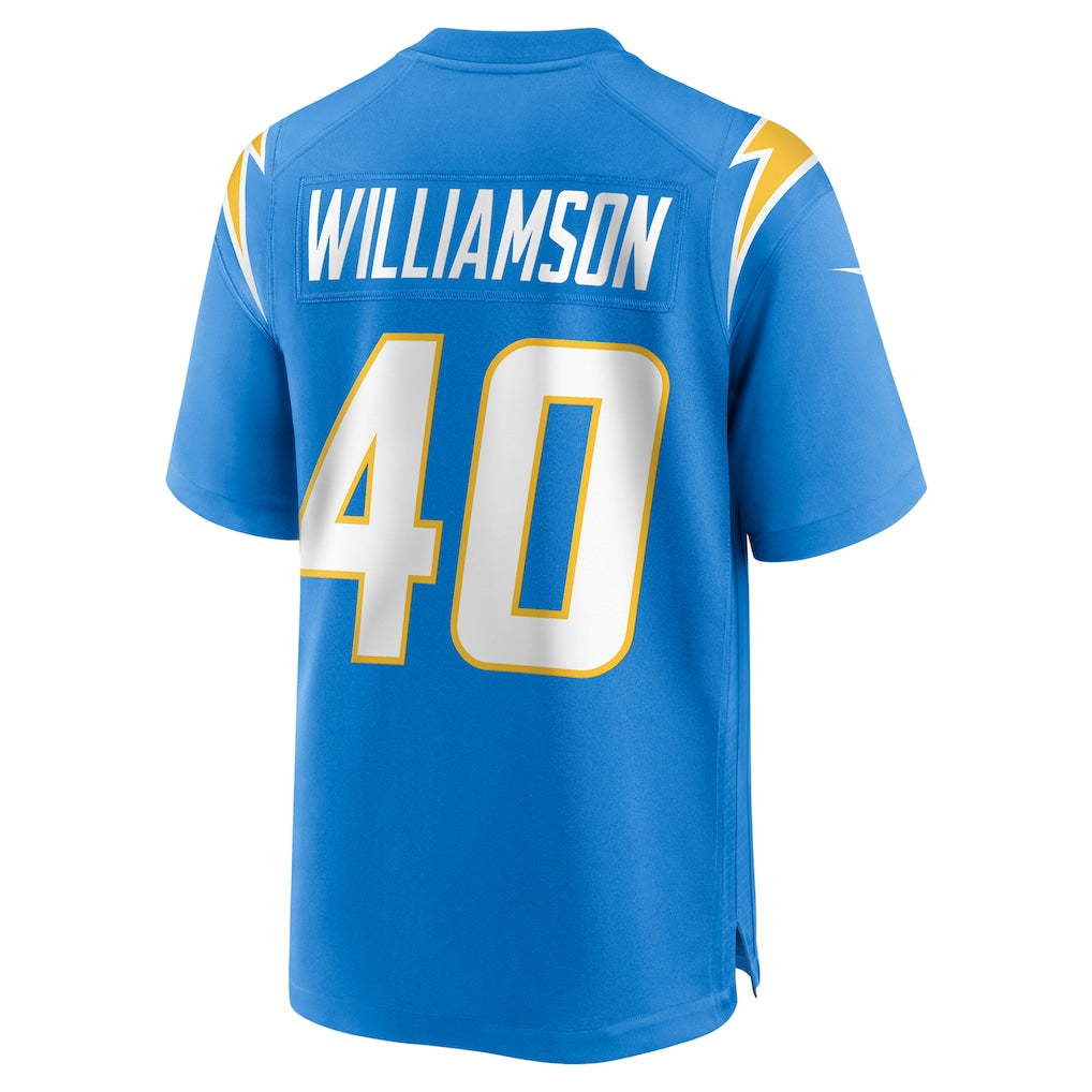 Tlead LA.Chargers #40 Kendall Williamson Powder Blue Team Game Jersey