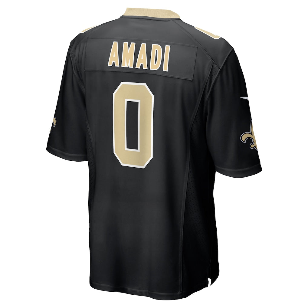 Tlead NO.Saints #0 Ugo Amadi Black Team Game Jersey