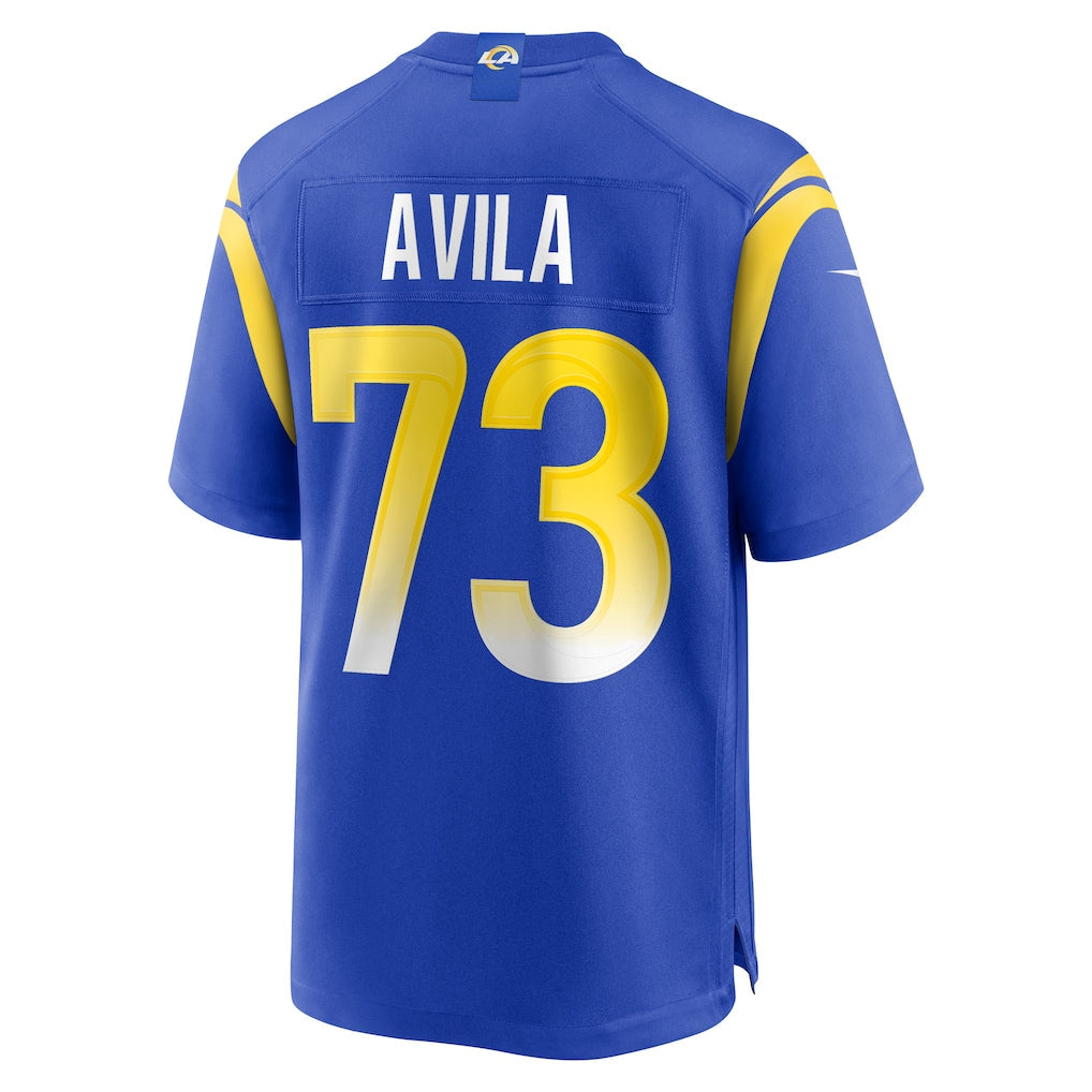 Tlead LA.Rams #73 Steve Avila Royal Home Game Jersey