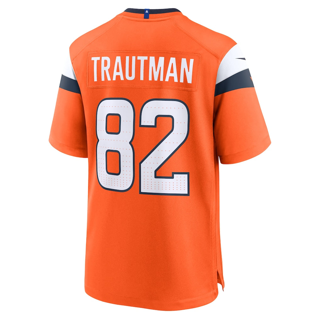 Tlead D.Broncos #82 Adam Trautman Orange Team Game Jersey
