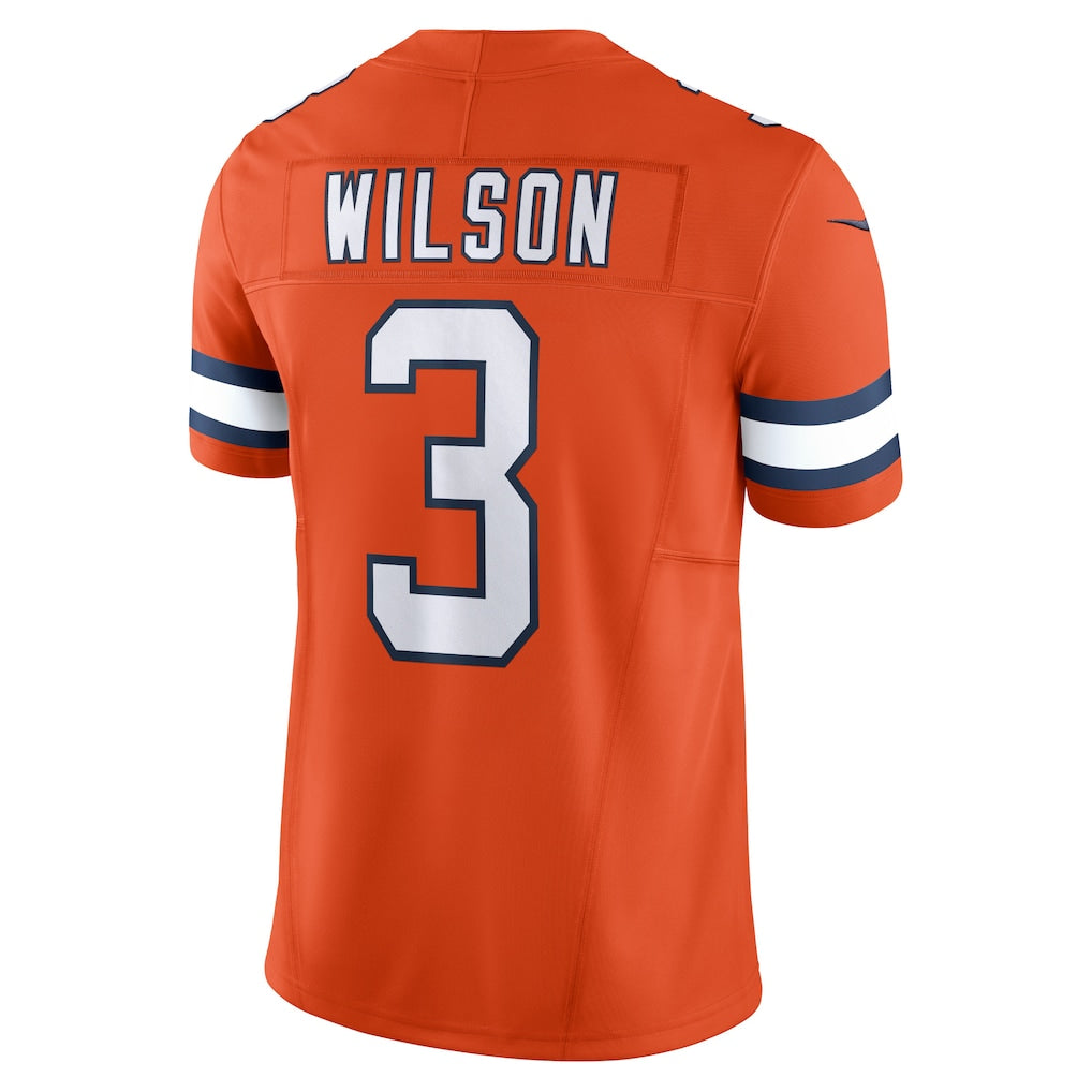Tlead D.Broncos #3 Russell Wilson Orange Vapor F.U.S.E. Limited Jersey