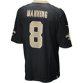Tlead NO.Saints #8 Archie Manning Black Game Retired Player Jersey