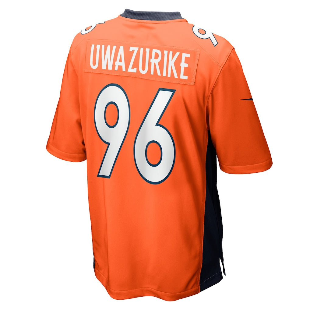 Tlead D.Broncos #96 Eyioma Uwazurike Orange Game Player Jersey