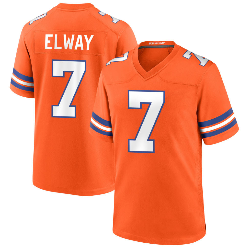 Tlead D.Broncos #7 John Elway Player Orange Throwback Game Stitched Jerseys