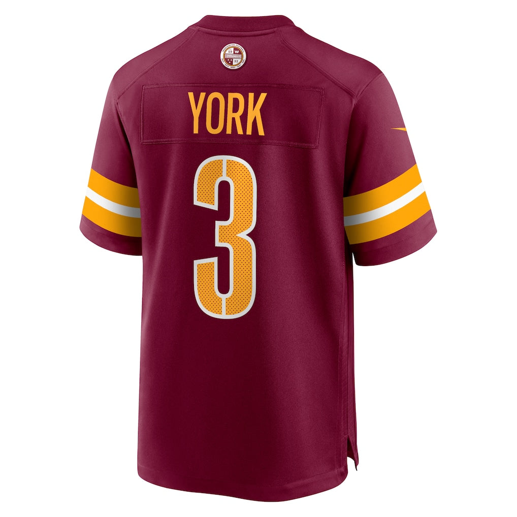 Tlead W.Commanders #3 Cade York Burgundy Game Jersey