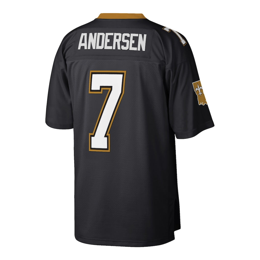 Tlead NO.Saints #7 Morten Andersen Mitchell & Ness Black Retired Player Legacy Replica Jersey