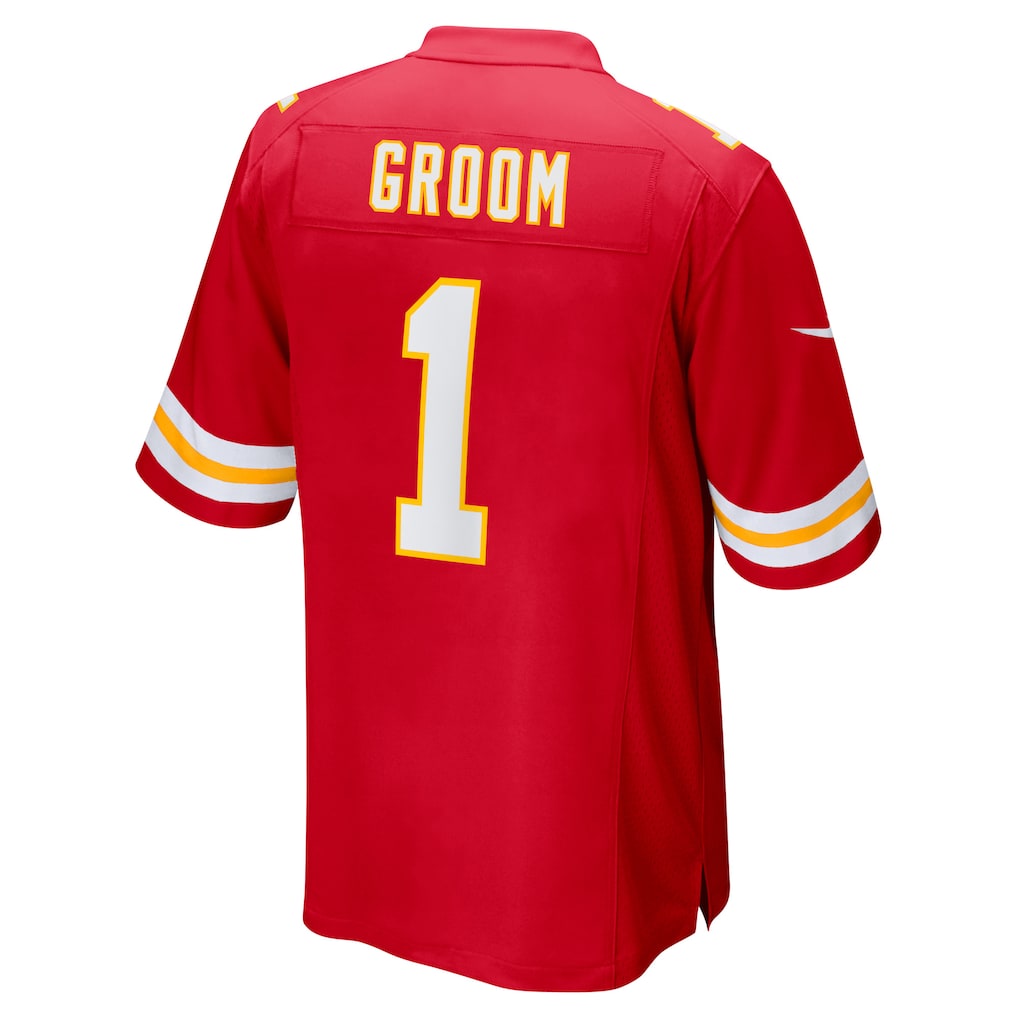Tlead KC.Chiefs #1 Groom Red Game Jersey
